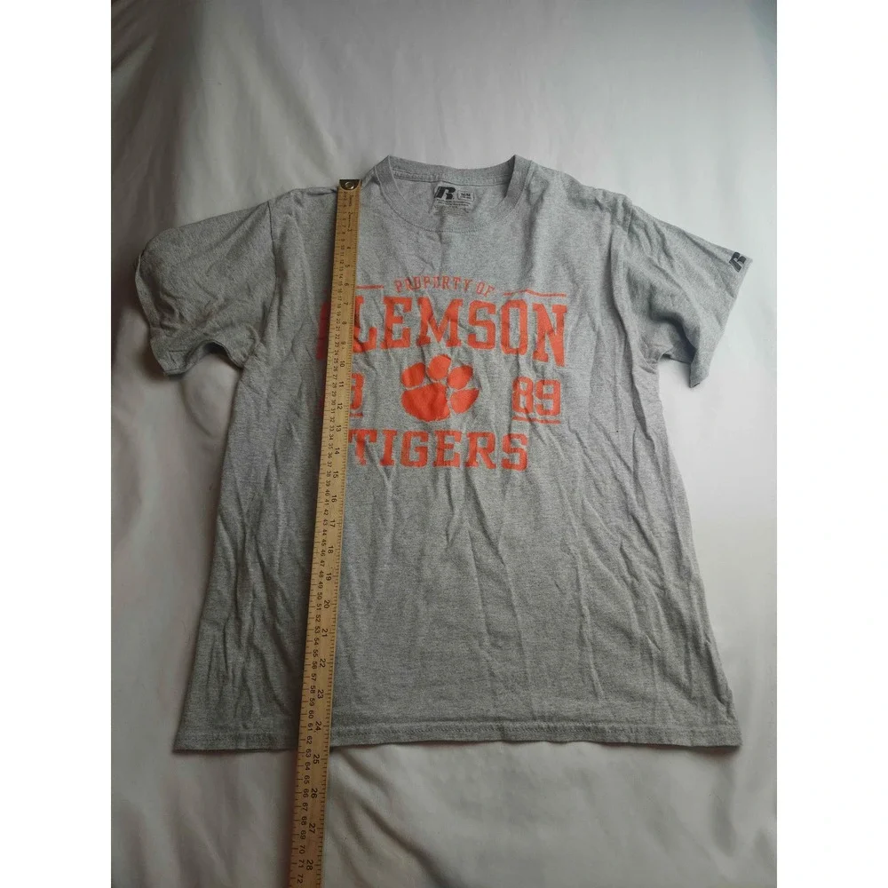 Russell Athletic Clemson Tigers Heather Gray Graphic T-Shirt Mens Medium